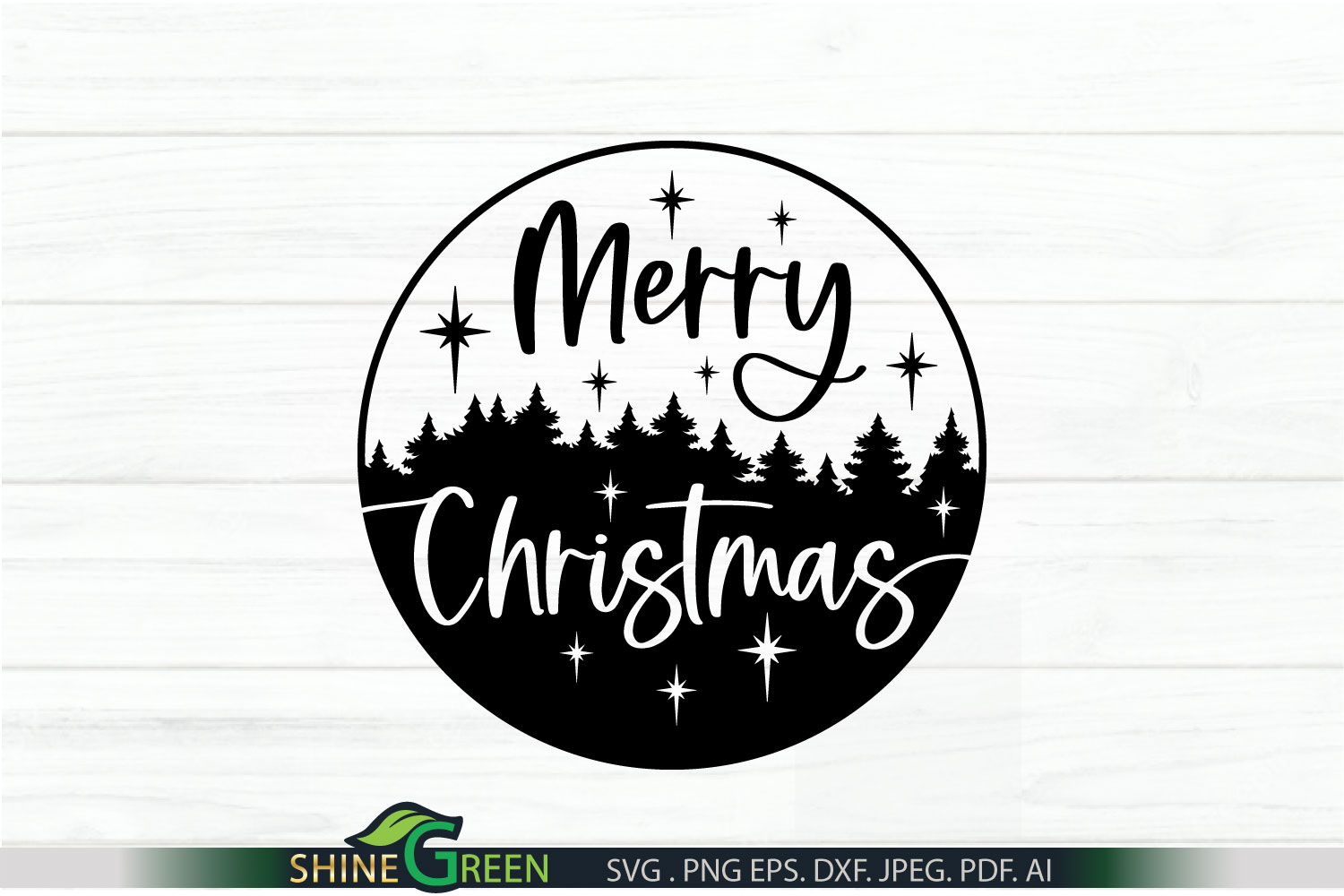 Merry Christas Round Sign SVG - Christmas Ornament Cut File | Pro World