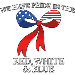 WE HAVE PRIDE IN THE RED WHITE AND BLUE                     