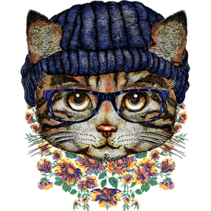 HIPSTER KITTY GLASSES BEANIE