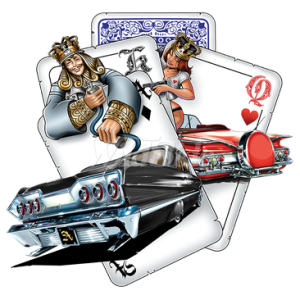 LOWRIDER WITH PLAYING CARDS