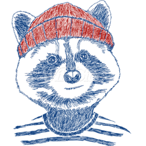 RACCOON IN BEANIE                                           