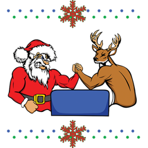 SANTA ARM WRESTLING REINDEER