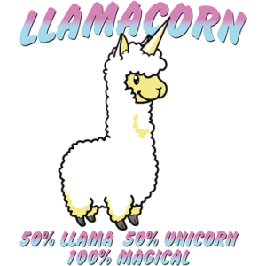 LLAMACORN 50%LLAMA 50%UNICORN
