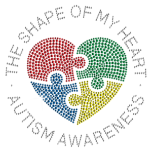 AUTISM SHAPE OF MY HEART-RHINESTUDS