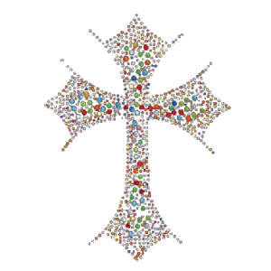 MULTI COLOR CROSS RHST