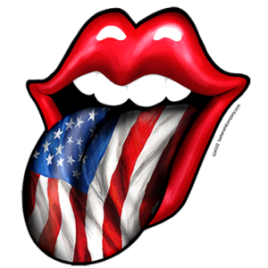 LIPS TONGUE AMERICAN FLAG