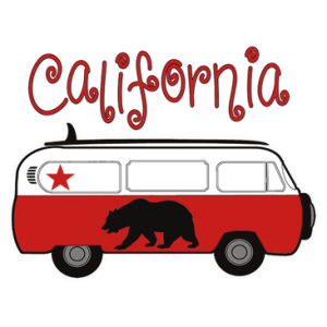 CALIFORNIA RED VAN BUS YOUTH