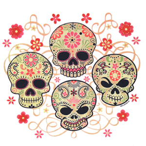 SUGAR SKULLS WITH FLOWERS