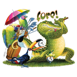 FORE! ANIMALS PLAYING GOLF