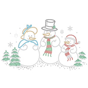 SNOWMAN FAMILY RHINESTONE