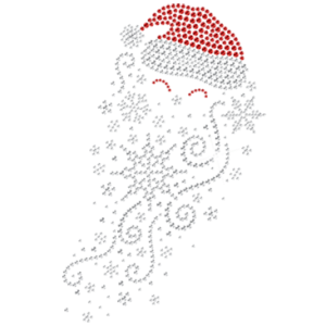 SNOWFLAKE SANTA MOTIF RHINESTONE