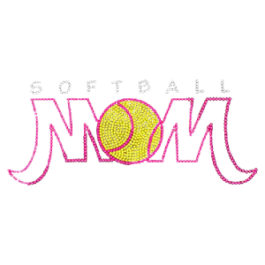 SOFTBALL MOM NEON RHINESTUD