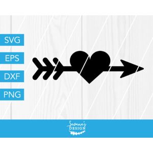 Arrow Heart Solid Cut File