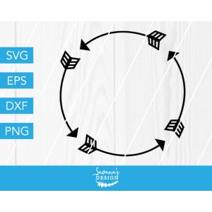 Circle Monogram Arrow Cut File