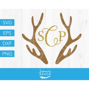 Deer Antler Monogram Cut File