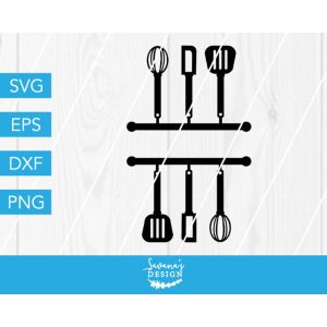 Kitchen Split Monogram Cut File