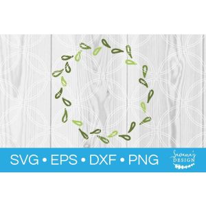 Leaf Outline Wreath Cut File