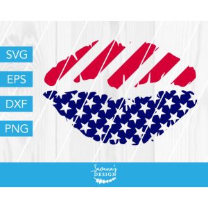 Patriotic Lips Cut File