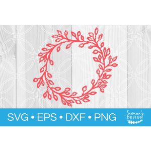 Pink Floral Wreath Cut File