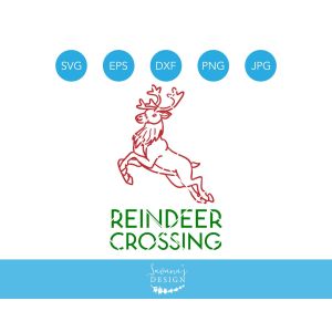 Reindeer Crossing Cut File