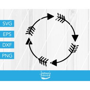 Round Arrow Frame Cut File