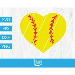 Softball Heart Cut File