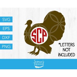 Turkey Circle Monogram Cut File