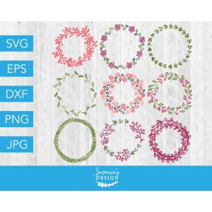 Flower Wreath Bundle Cut File