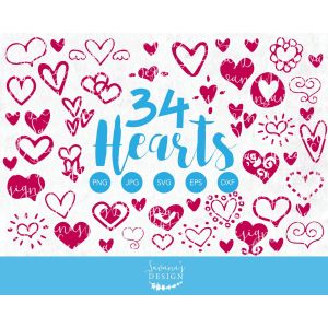 Pink Heart Bundle Cut File