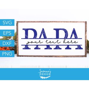 Papa Split Monogram Cut File