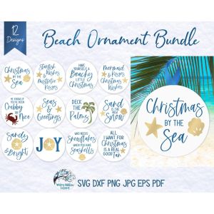 Beach Christmas Ornaments Cut File