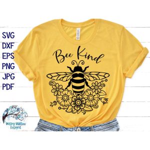 Bee Kind Flowers Cut File