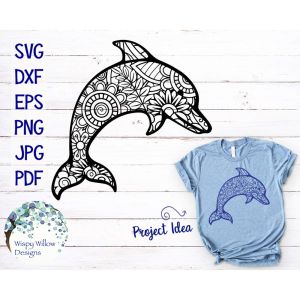 Dolphin Zentangle Cut File