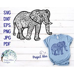 Elephant Zentangle Cut File