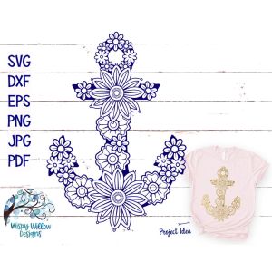 Floral Anchor Cut File