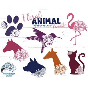 Floral Animal Bundle Cut File