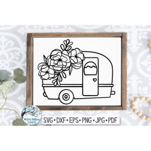 Floral Camper 2 Cut File