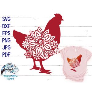 Floral Chicken Cut File