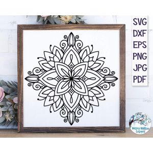 Floral Diamond Mandala Cut File