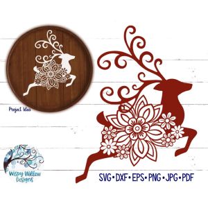 Floral Reindeer Cut File