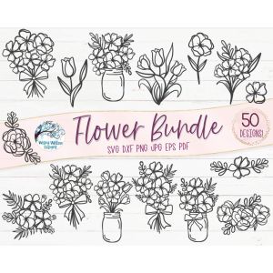 Flower Bundle 50 Cut File