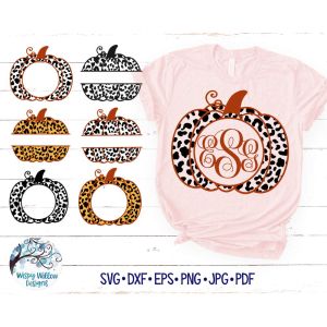 Leopard Pumpkin Monogram Cut File