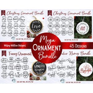 Mega Ornaments Bundle Cut File