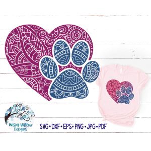 Paw Print Love Cut File