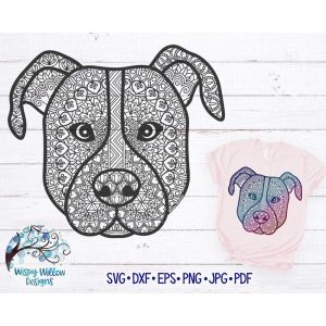 Pitbull Zentangle Cut File