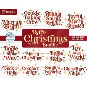 Retro Christmas Bundle Cut File