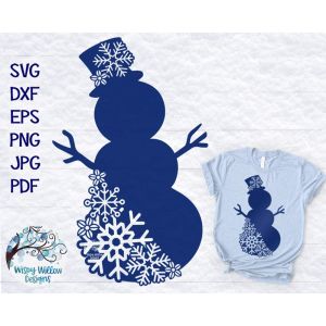 Snowflake Snowman Cut File