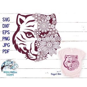 Tiger Face Zentangle Cut File