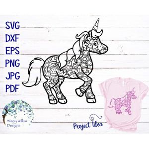 Unicorn Zentangle Cut File