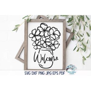 Welcome Mason Jar Cut File